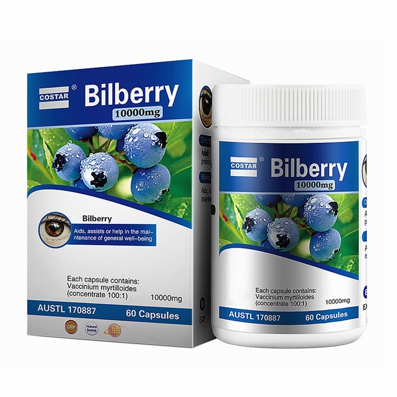 Costar Bilberry High Strength 10000mg 60 Capsules